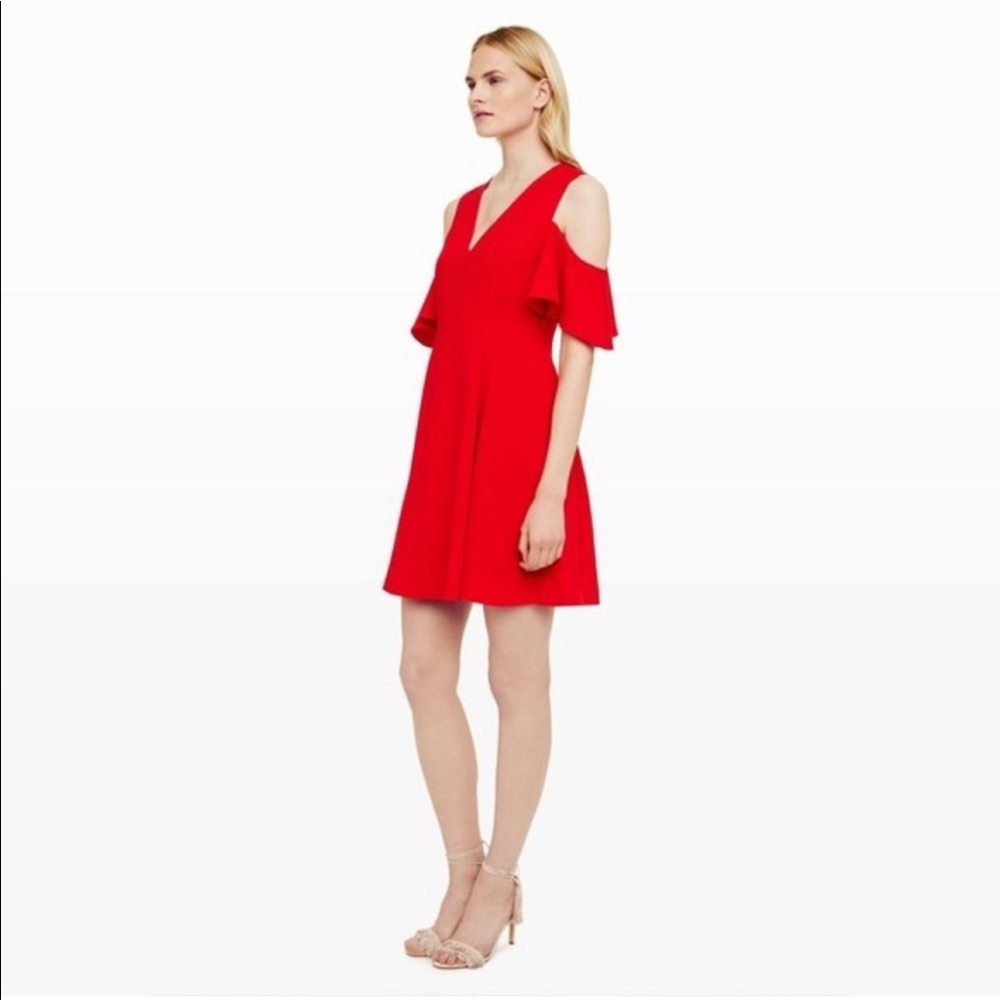 Club Monaco - Pernille Cold Shoulder Dress - Red 00